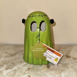 Goblin And Ghoul Green Halloween Light-Up Ghost Frankenstein Figurine NEW Boo
